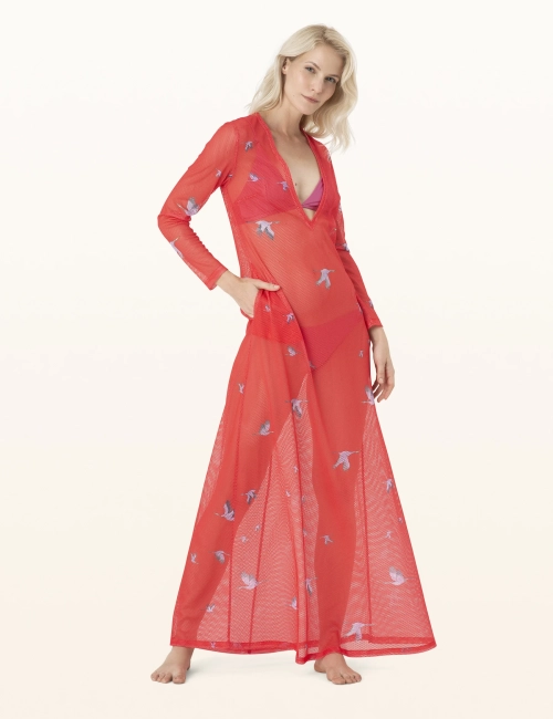 LILY Net Dress Red/Heron