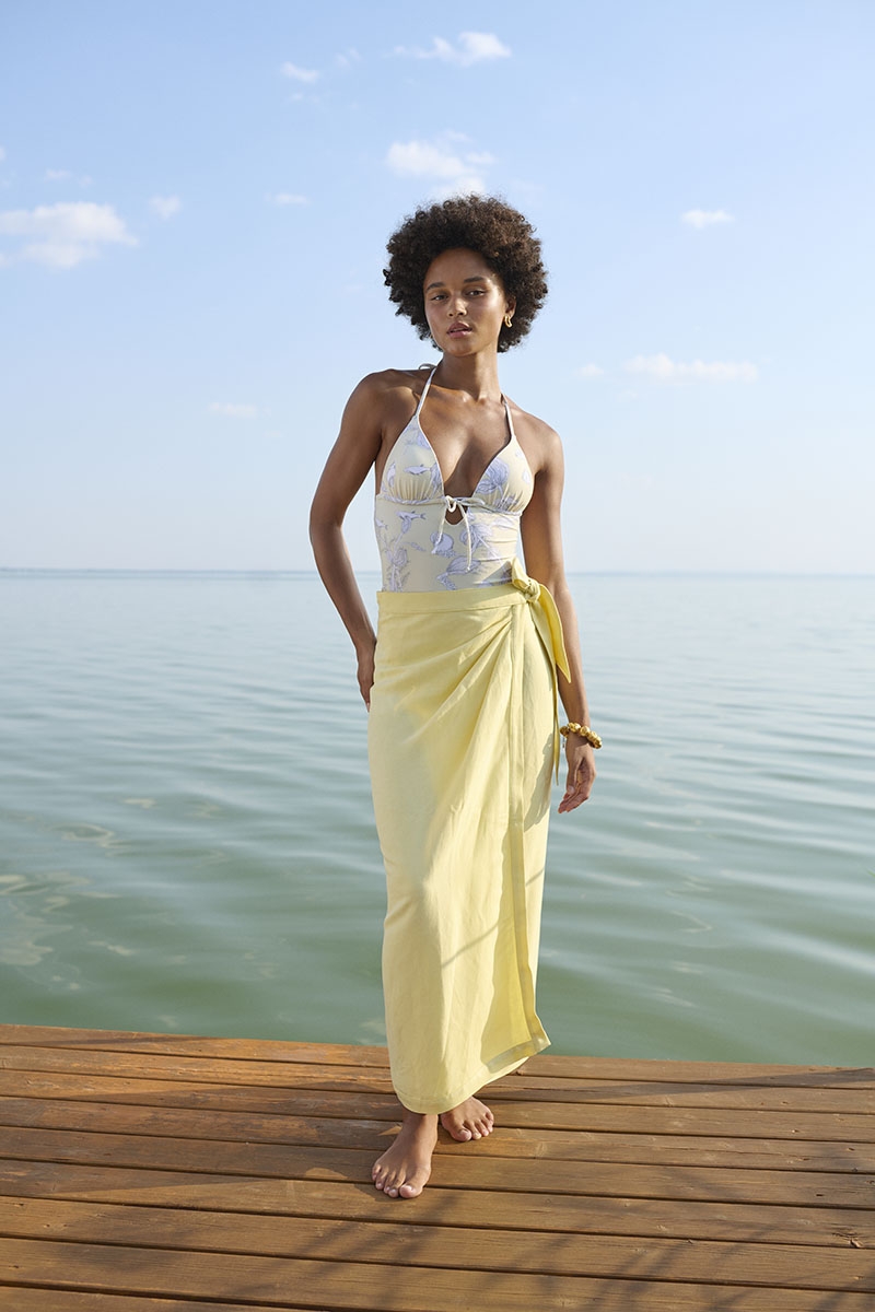 FIONA Wrap Skirt Butter Yellow